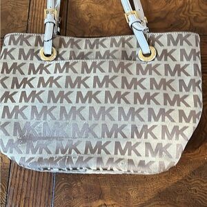 Michael Kors Signature Beige and Brown Tote